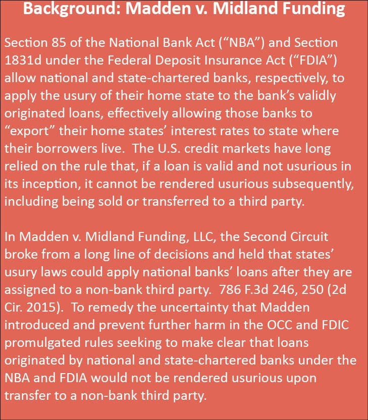 SFA Welcomes Court Rulings in Favor of the OCC and FDIC on “Valid When Made” Rulemakings V2