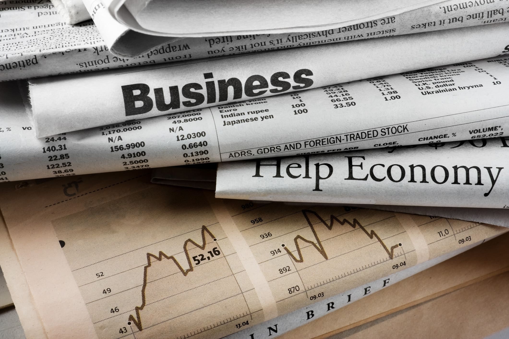 Crisis in news stock photo